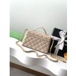 Borsa Chanel 25P piccola con patta e manico superiore AS5355 Albicocca