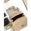 Borsa Chanel con patta e manico superiore AS2215 Albicocca