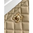 Borsa Chanel con patta e manico superiore AS2215 Albicocca