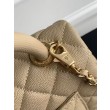 Borsa Chanel con patta e manico superiore AS2215 Albicocca