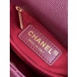 Borse Replica Chanel con patta e manico superiore AS2215 Borgogna