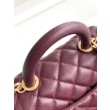 Borse Replica Chanel con patta e manico superiore AS2215 Borgogna