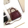 Borse Replica Chanel con patta e manico superiore AS2215 Borgogna