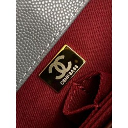 Qualità superiore replica Chanel con patta e manico superiore AS2215 Grigio