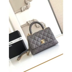 Qualità superiore replica Chanel con patta e manico superiore AS2215 Grigio