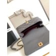 Qualità superiore replica Chanel con patta e manico superiore AS2215 Grigio