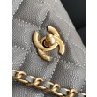 Qualità superiore replica Chanel con patta e manico superiore AS2215 Grigio