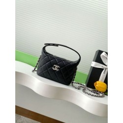 Borse Imitazioni Chanel Hobo trapuntata con catena AP4850 Nero