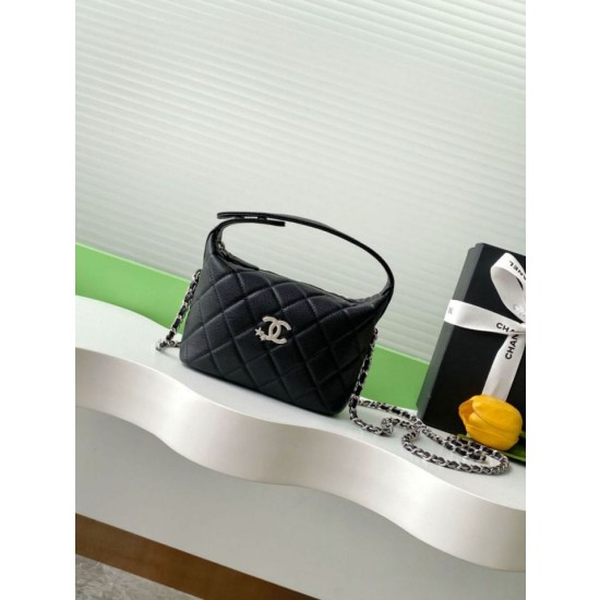 Borse Imitazioni Chanel Hobo trapuntata con catena AP4850 Nero