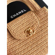 Borse Replica Alta Qualità Chanel Kelly Tote in rafia Albicocca AS4416