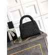 Borse Firmate Replica Chanel Kelly Tote in rafia Nero AS4416