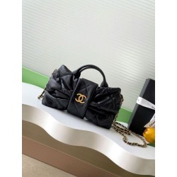 Borse Replica Chanel Mini con fiocco AS5849 Pelle di agnello Nero