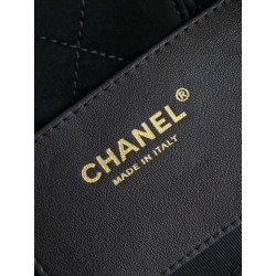 Qualità superiore replica Chanel Mini con fiocco in nylon effetto velluto AS5849 Nero