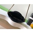 Qualità superiore replica Chanel Mini con fiocco in nylon effetto velluto AS5849 Nero