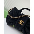 Qualità superiore replica Chanel Mini con fiocco in nylon effetto velluto AS5849 Nero