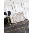 Borse Imitazioni Chanel piccola con patta classica CF in pelle di agnello lucida bianca