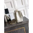 Borse Imitazioni Chanel piccola con patta classica CF in pelle di agnello lucida bianca