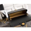 Borse Imitazioni Chanel piccola con patta classica CF in pelle di agnello lucida nera