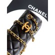 Borse Imitazioni Chanel piccola con patta classica CF in pelle di agnello lucida nera