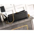 Borse Imitazioni Chanel piccola con patta classica CF in pelle di agnello lucida nera