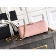Borse Replica Chanel piccola con patta classica CF in pelle di agnello lucida rosa