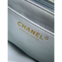 Borse Replica Chanel piccola con patta e manico superiore AS5702 Azzurro
