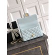 Borse Replica Chanel piccola con patta e manico superiore AS5702 Azzurro