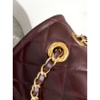 Borsa Chanel Sweet Flap 24K Pelle di vacchetta oliata e cerata AS5145 Borgogna