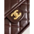 Borsa Chanel Sweet Flap 24K Pelle di vacchetta oliata e cerata AS5145 Borgogna