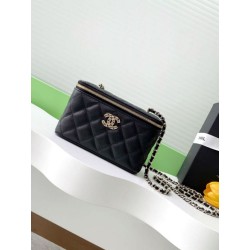 Borsa Chanel Vanity con catena AP4530 Nero