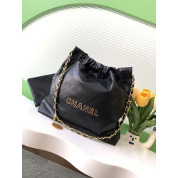Bora Pari all'originale replica Grande Chanel 22 Pelle di Vitello Lucida AS3260 Nera