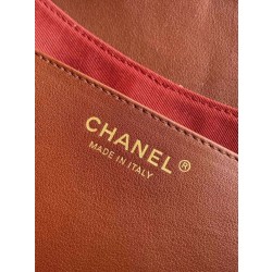 Borsa hobo Chanel Maxi AS5839 Pelle di vitello marrone