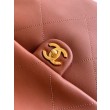 Borsa hobo Chanel Maxi AS5839 Pelle di vitello marrone