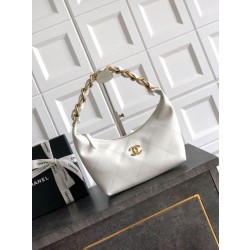 Borse Imitazioni Hobo Chanel Piccola AS5837 Pelle di Vitello Bianca