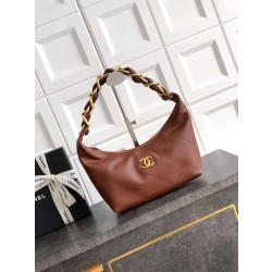 Borsa Hobo Chanel Piccola AS5837 Pelle di Vitello Marrone