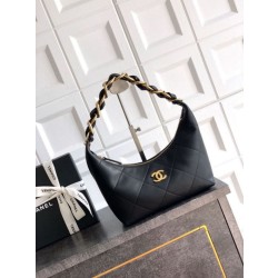 Borsa Hobo Chanel Piccola AS5837 Pelle di Vitello Nera