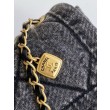 Borsa Maxi con Patta Chanel Denim Lavato AS5734 Blu