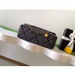 Borsa Maxi con Patta Chanel Denim Lavato AS5734 Blu