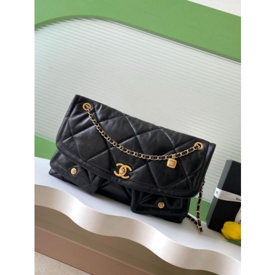 Borse Replica Maxi Flap Chanel AS5727 Pelle di Agnello Nera