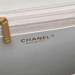 Borse Imitazioni Maxi Flap Chanel Con Manico Superiore AS5543 Bianca