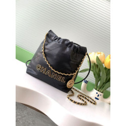 Qualità superiore replica Mini Chanel 22 Pelle di Vitello Lucida AS3980 Nera