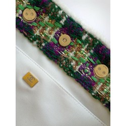 Borse Replica Shopping Chanel 25N AS5689 in Tweed Agnello Coco Neige Verde