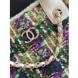 Borse Replica Shopping Chanel 25N AS5689 in Tweed Agnello Coco Neige Verde