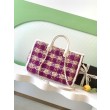 Borse Replica Alta Qualità Shopping Chanel 25N AS5689 in Tweed Agnello Coco Neige Viola