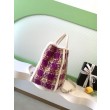 Borse Replica Alta Qualità Shopping Chanel 25N AS5689 in Tweed Agnello Coco Neige Viola