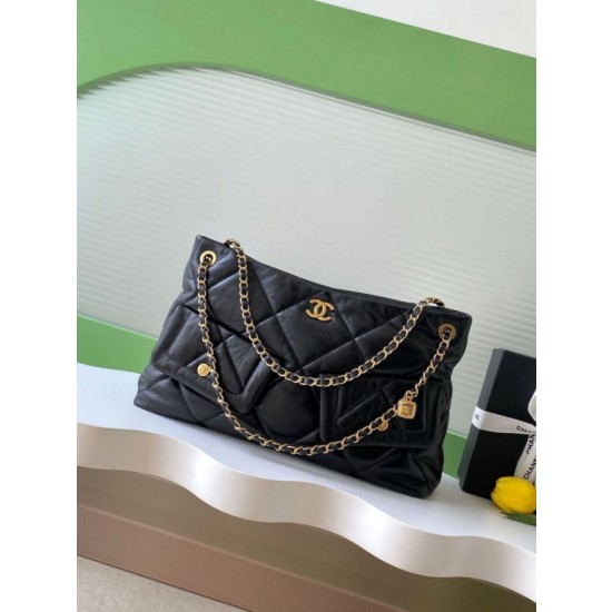 Borsa Shopping Chanel AS5740 Pelle di Agnello Nera
