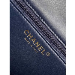 Qualità superiore replica Sweet Flap Chanel 24K Pelle di vacchetta oliata e cerata AS5145 Blu