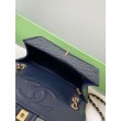 Qualità superiore replica Sweet Flap Chanel 24K Pelle di vacchetta oliata e cerata AS5145 Blu