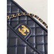 Qualità superiore replica Sweet Flap Chanel 24K Pelle di vacchetta oliata e cerata AS5145 Blu