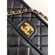 Borse Replica Sweet Flap Chanel 24K Pelle di vacchetta oliata e cerata AS5145 Nero
